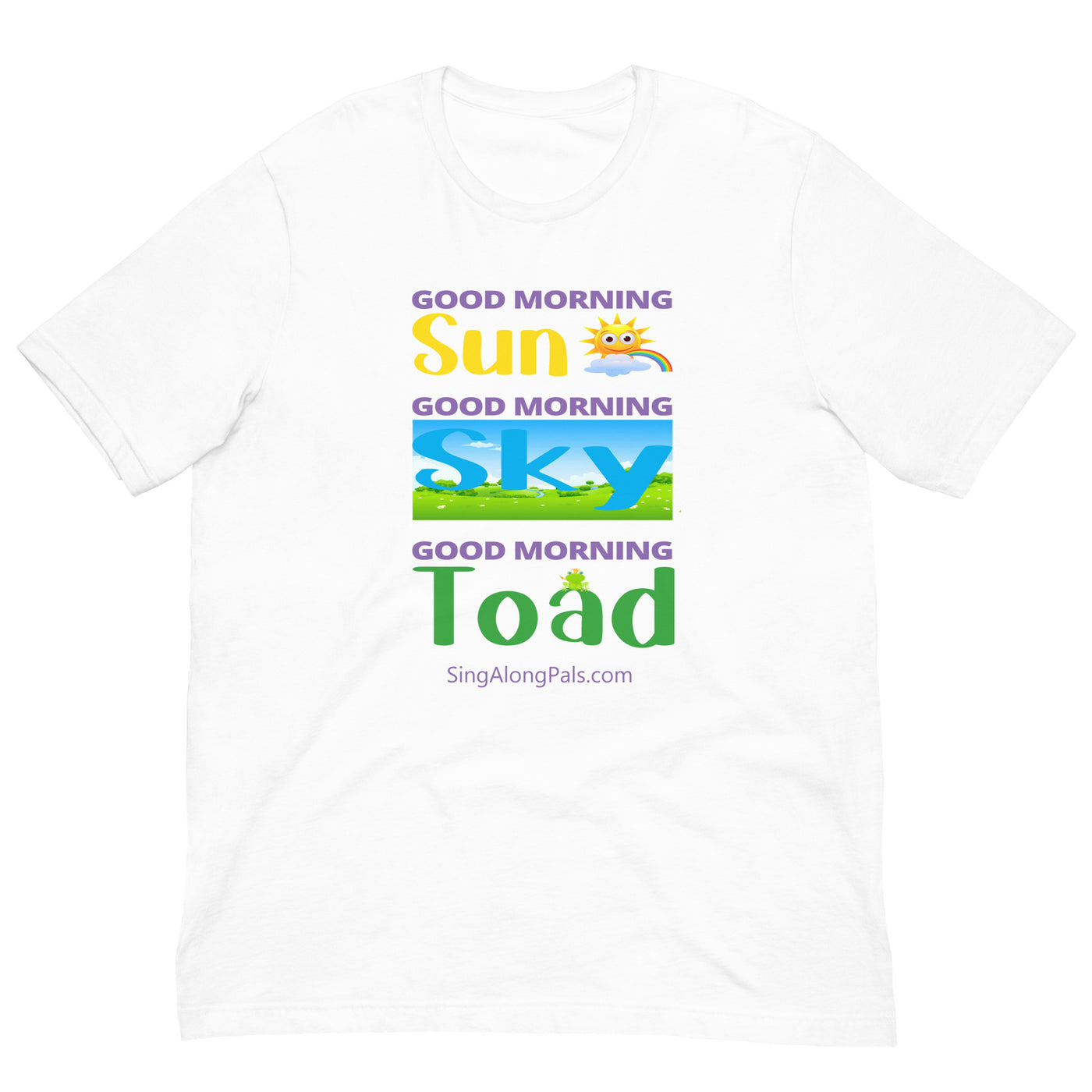 Sun - Sky - Toad.. Unisex Staple Tee - Adults, Sun - sky - toad - SingAlong Pals