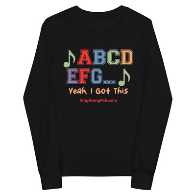 A B C D E F G Youth long sleeve tee - SingAlong Pals