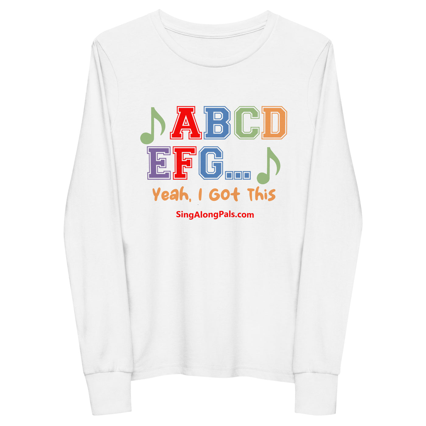 A B C D E F G Youth long sleeve tee - SingAlong Pals