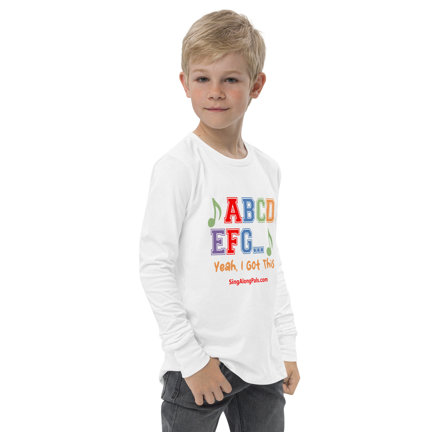 A B C D E F G Youth long sleeve tee - SingAlong Pals